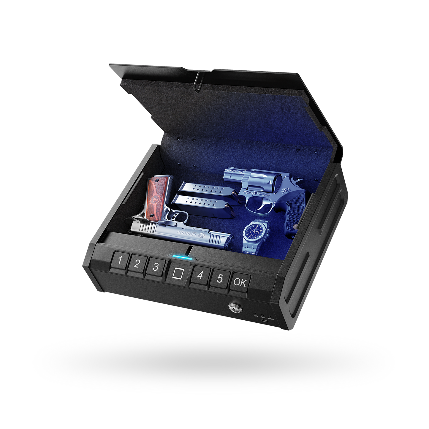 ONNAIS Iron Pro Gun Safe Secure Box Fingerprint Keypad & Key Access