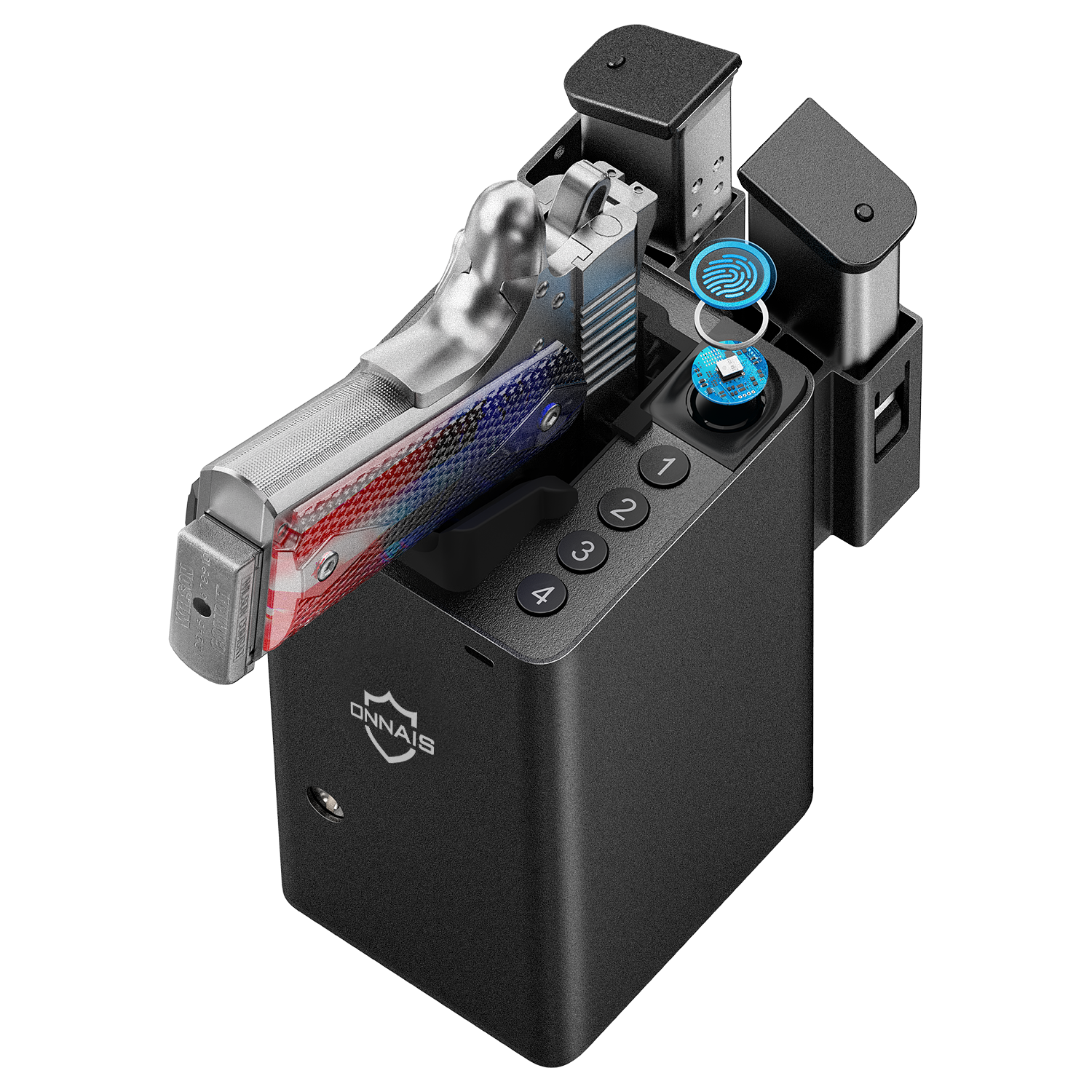ONNAIS Defender Pro Gun Safe Lock Fast Access 3-Way Unlock ONNAIS Defender Pro Gun Safe Lock Fast Access 3-Way Unlock