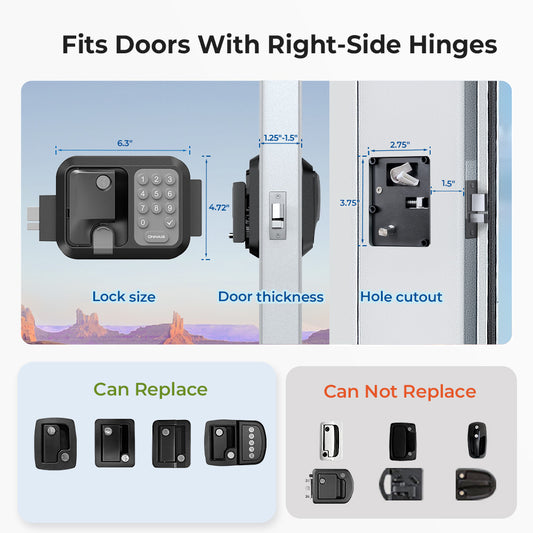 Smart lock fits multiple door sizes with display