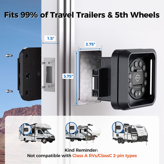ONNAIS Guard Smart RV Keyless Door Lock with App - Fits 99% of Trailers & 5th Wheels