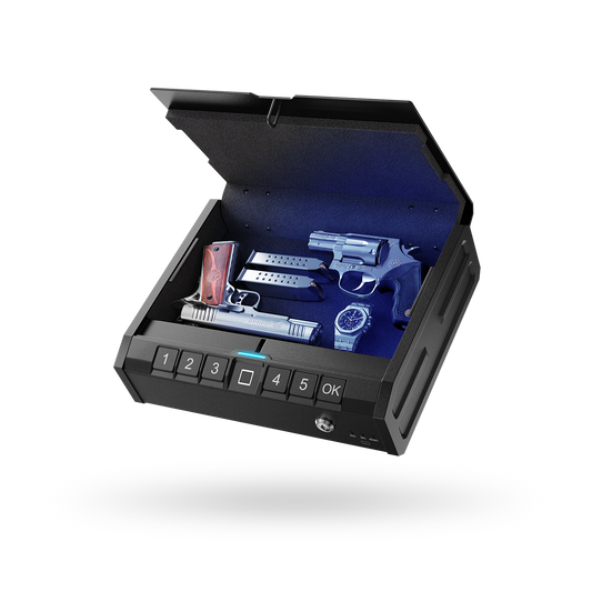 ONNAIS Iron Pro Gun Safe Secure Box Fingerprint Keypad & Key Access