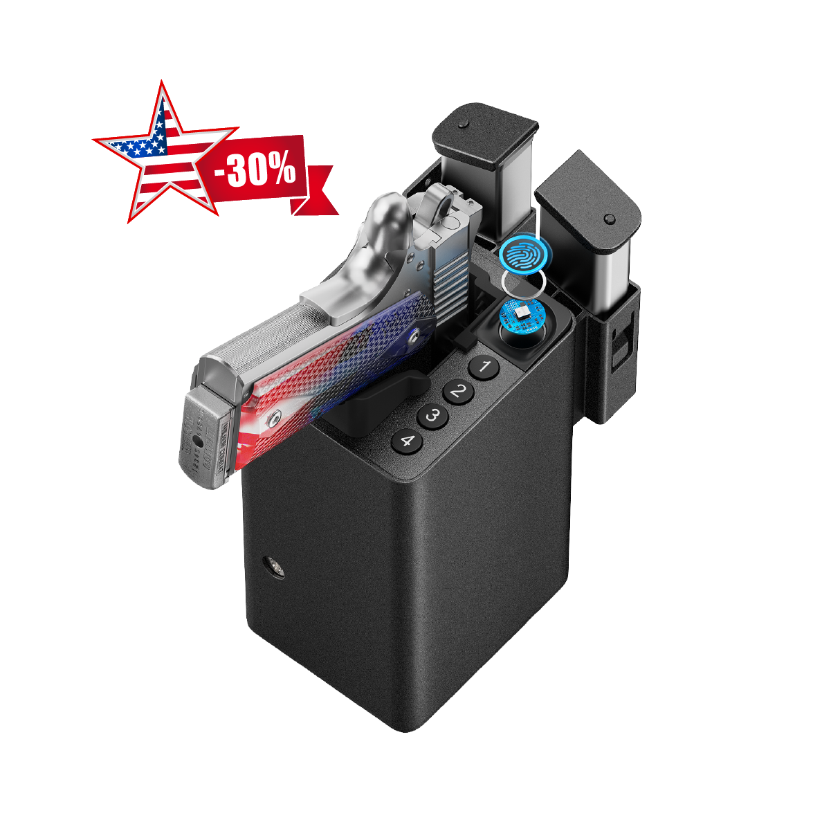 ONNAIS Defender Pro Gun Safe Lock Fast Access 3-Way Unlock