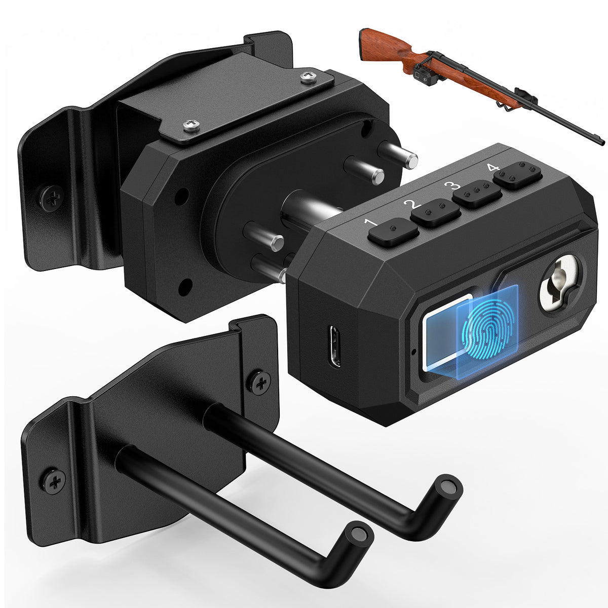 ONNAIS Defender SE Wall-Mounted Gun Trigger Lock 3-Way Unlock