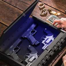 ONNAIS Iron Pro Max Gun Safe Secure Box Fingerprint Keypad & Key Access