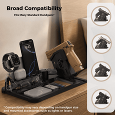 Onnais Defender EDC Tray Stand with Biometric Gun Lock | Secure Organizer for Firearms & Everyday Gear