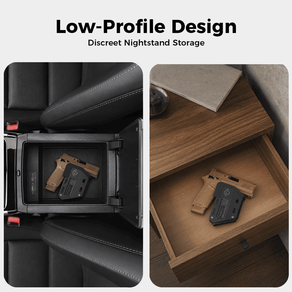 Onnais Defender EDC Tray Stand with Biometric Gun Lock | Secure Organizer for Firearms & Everyday Gear
