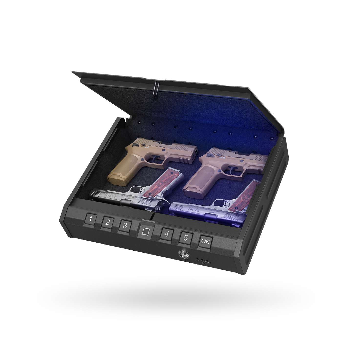 Refurbished - ONNAIS Iron Pro Max Type B Gun Safe Secure Box Fingerprint Keypad & Key Access