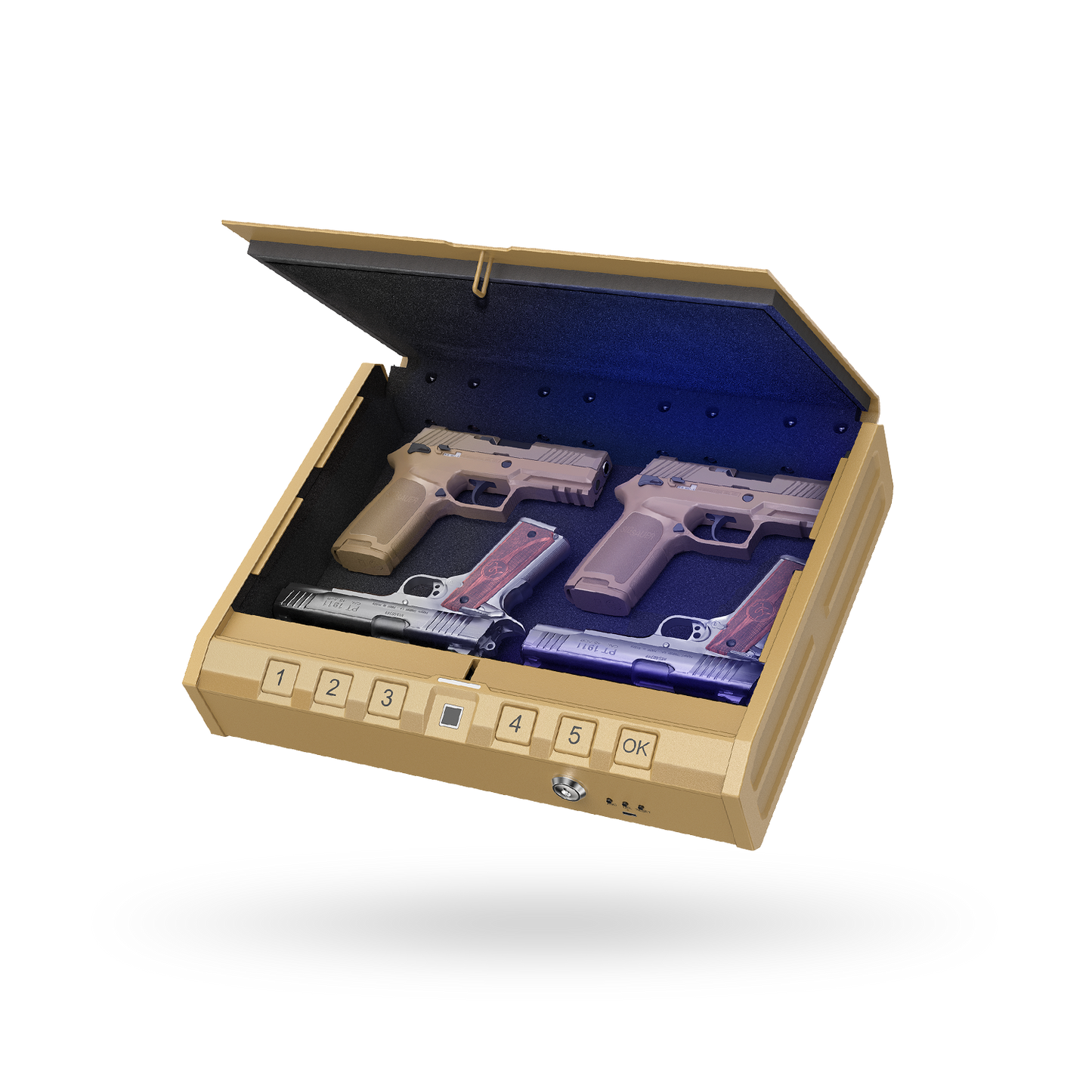 Refurbished - ONNAIS Iron Pro Max Type B Gun Safe Secure Box Fingerprint Keypad & Key Access