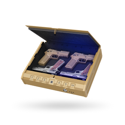 Refurbished - ONNAIS Iron Pro Max Type B Gun Safe Secure Box Fingerprint Keypad & Key Access