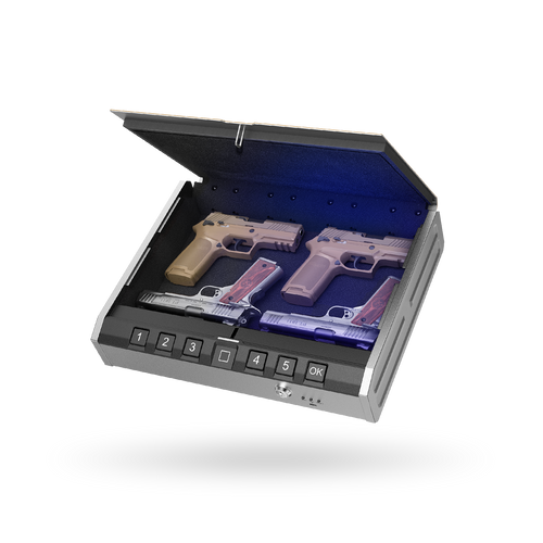 Refurbished - ONNAIS Iron Pro Max Type B Gun Safe Secure Box Fingerprint Keypad & Key Access