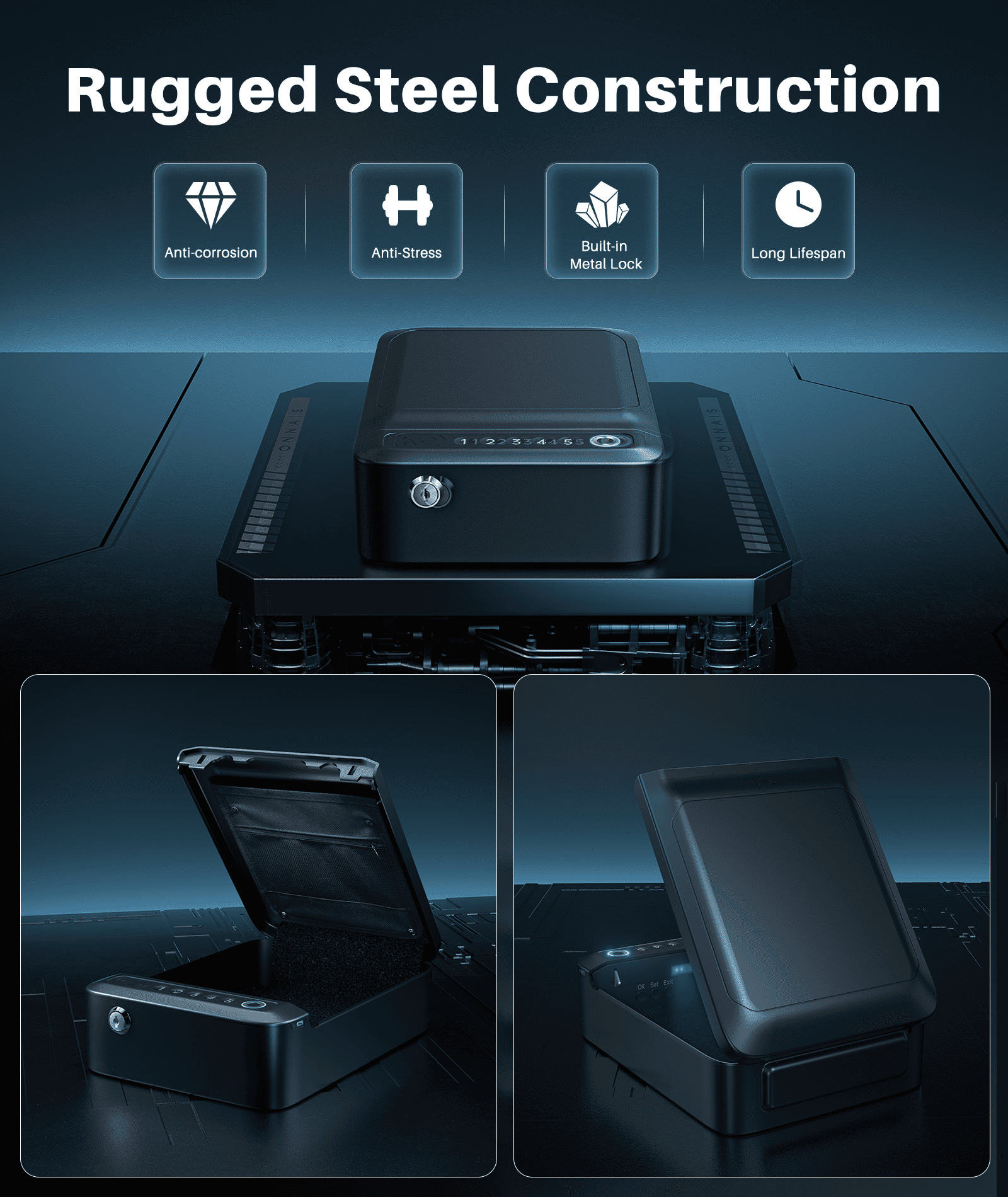 ONNAIS ALLOY Se Gun Safe-multi access
