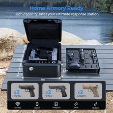 The capacity is 11.4''x8''x3.1'', which can accommodate pistols x2 (type can be P226/92F/M&P9)-ONNAIS Alloy Se
