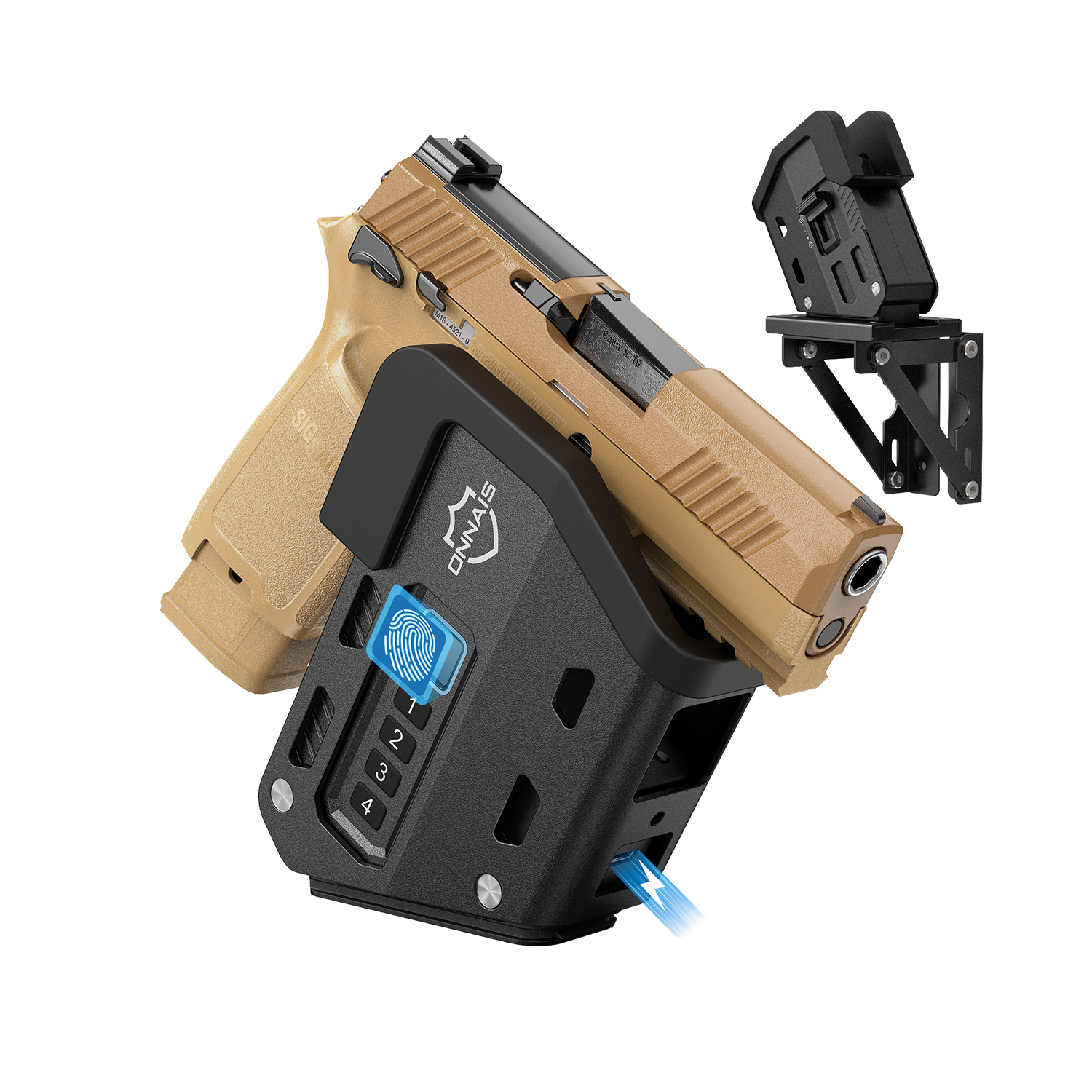 ONNAIS_Defender_Pro_Wall_Mount_Gun_Lock_Pistol_Handgun_Safe-_front