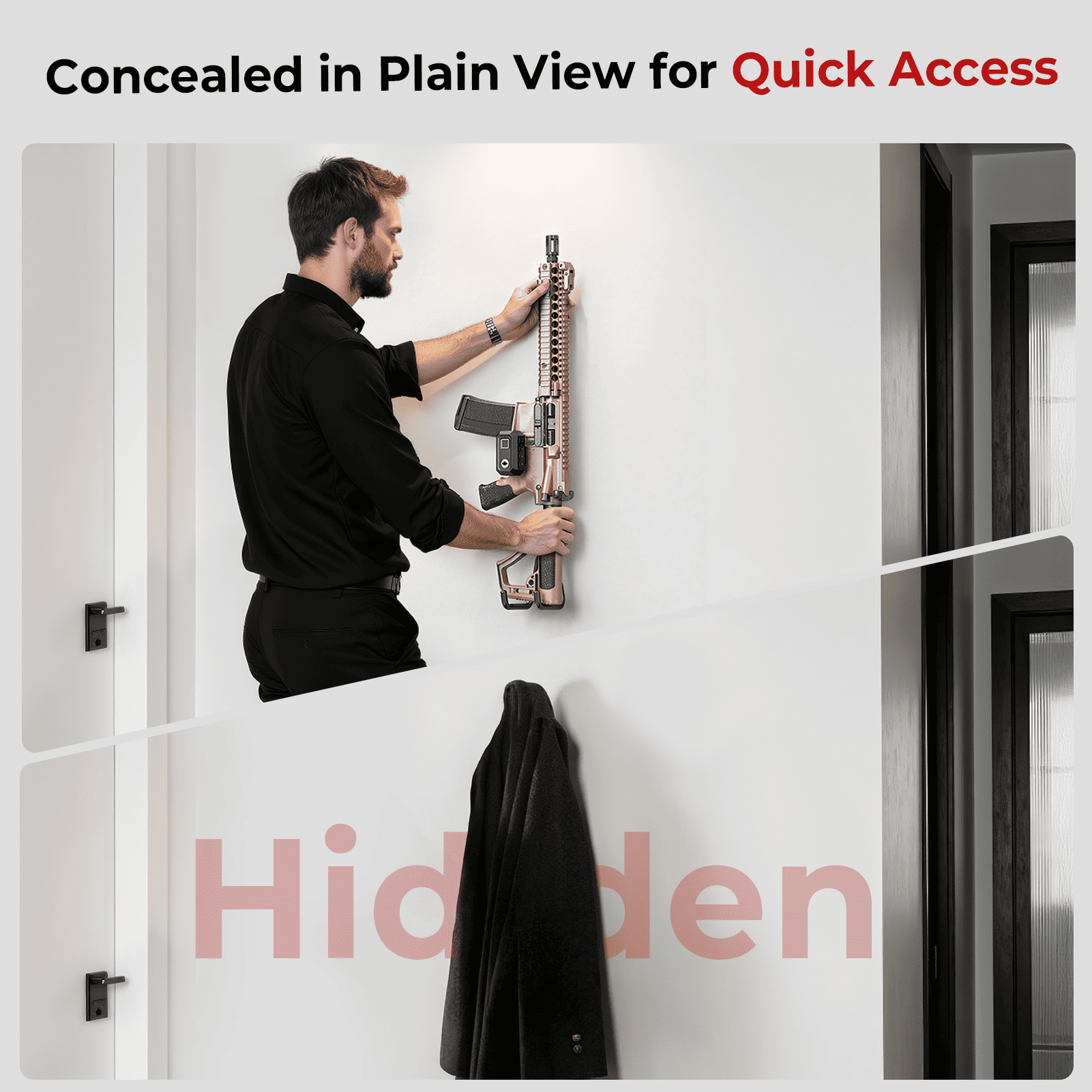 Quick access gun safety device – unlocking ONNAIS Defender SE wall mount trigger lock