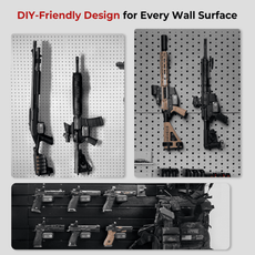 ONNAIS Defender SE wall mounted gun lock securing a gun for safe firearm storage