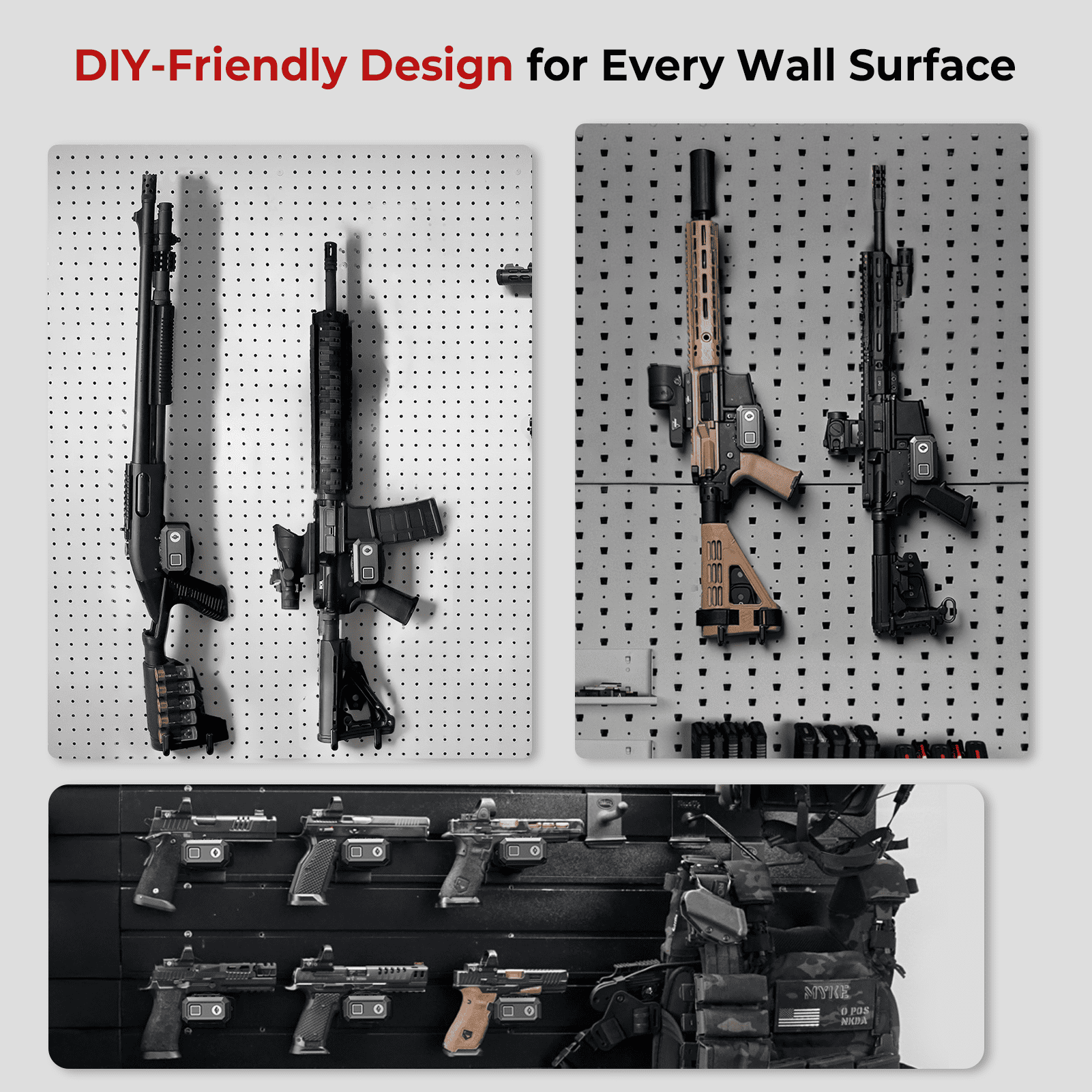 ONNAIS Defender SE wall mounted gun lock securing a gun for safe firearm storage