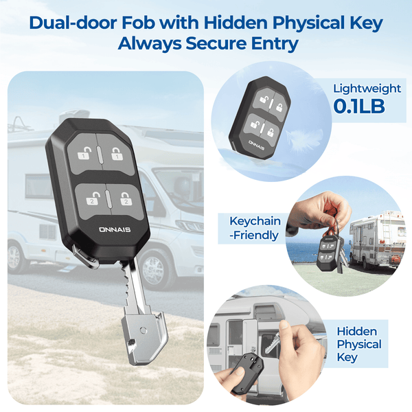 ONNAIS Guard Pro RV Door Lock Keyless Entry Waterproof, 2 Fobs, 1 ...