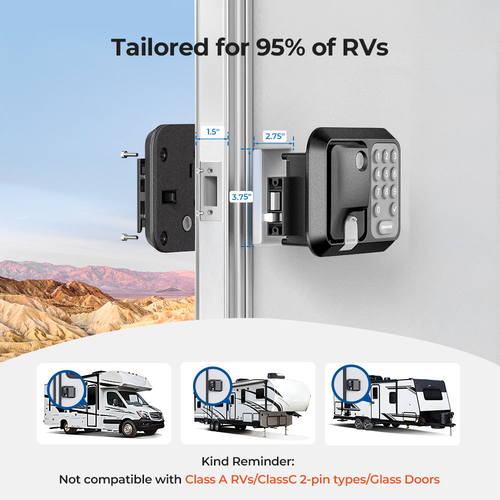 Electronic lock compatible with vehicle sizes and dashboard display