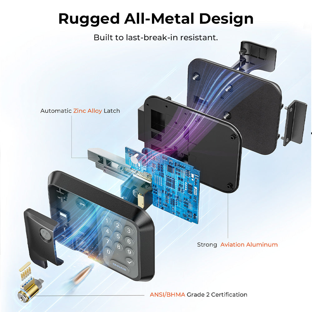 Durable anti-rust steel smart lock for security