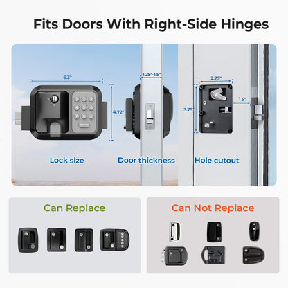 Smart lock fits multiple door sizes with display
