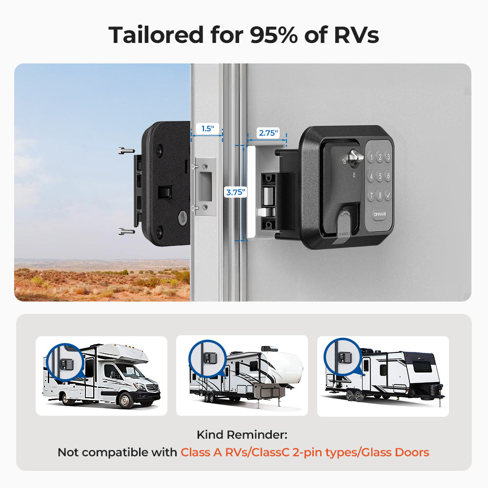 Electronic lock compatible with vehicle sizes and dashboard display