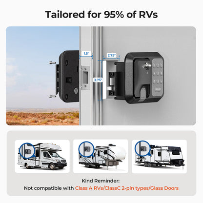 Electronic lock compatible with vehicle sizes and dashboard display