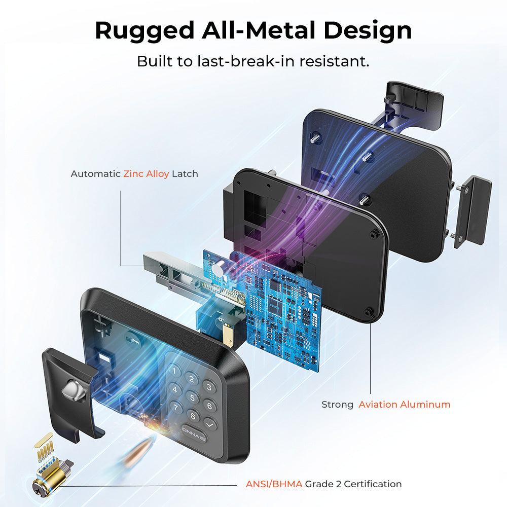 Durable anti-rust steel smart lock for security