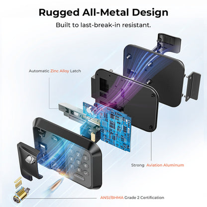 Durable anti-rust steel smart lock for security