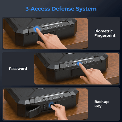 biometric fingerprint, password, and backup key access - ONNAIS Iron Max
