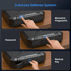 biometric fingerprint, password, and backup key access - ONNAIS Iron Max