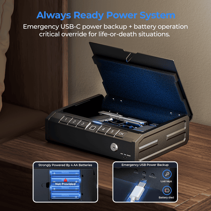 4AA batteries charge and emergency USB-C power back up-ONNAIS Iron Pro