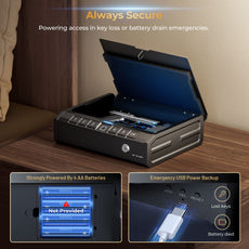 ONNAIS Iron Pro Gun Safe Secure Box- emergency usb charge