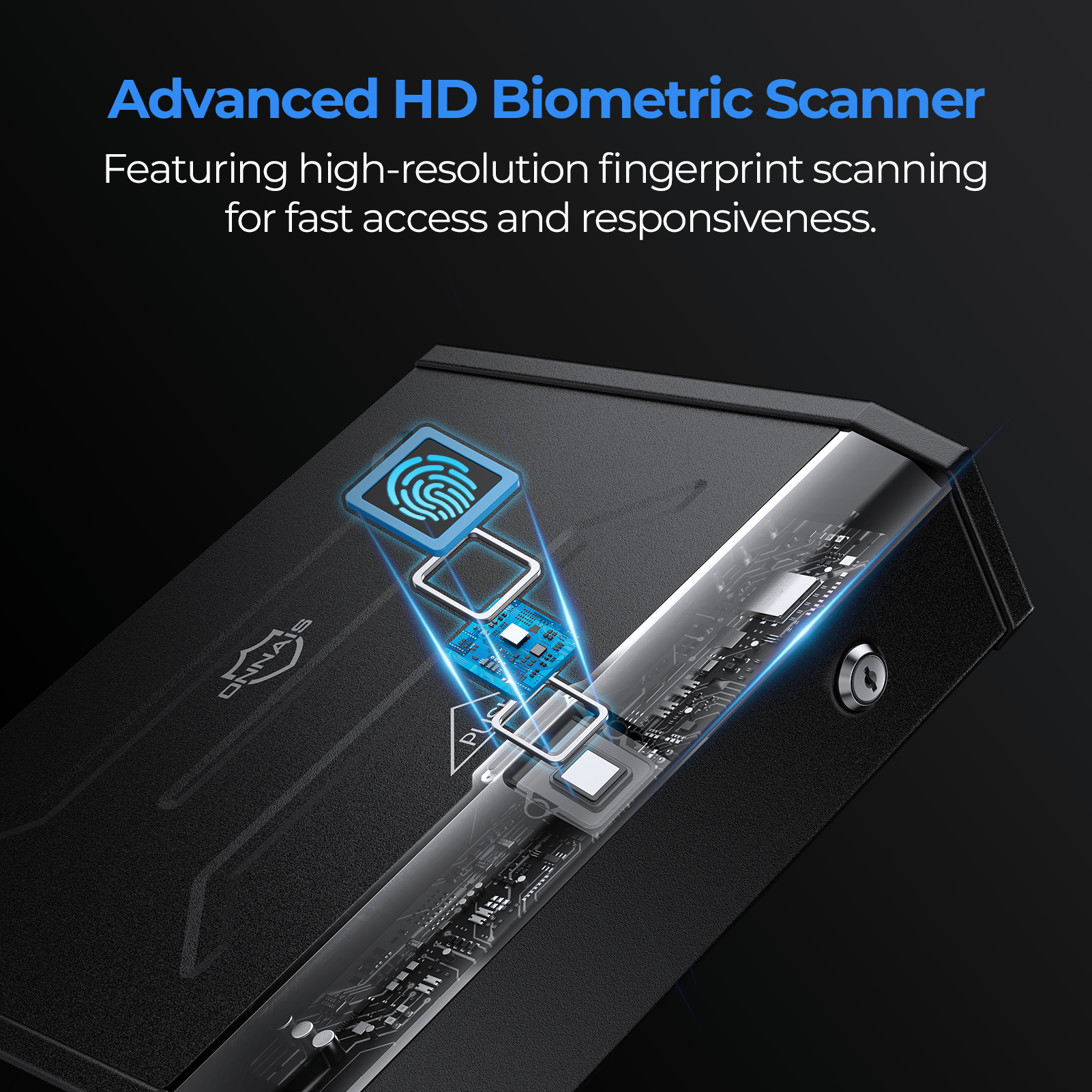 ONNAIS Iron Se Gun Safe Secure Box- biometric access