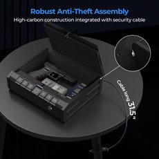 Robust anti-theft assembly with high-carbon construction and security cable - ONNAIS Iron Se