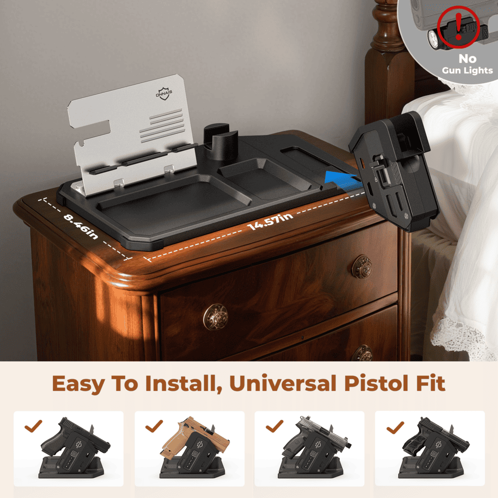 Onnais Defender EDC Pro EDC Stand - Gun safe with a universal pistol fit 