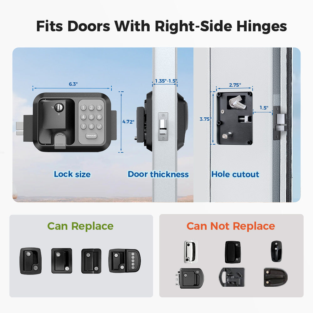 ONNAIS Guard Se RV Secure Door Lock Keyless Entry Waterproof & Dual Remote Fob